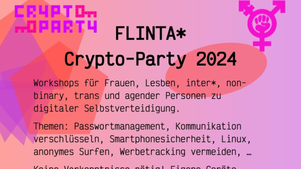 FLINTA* Crypto-Party 2024 Flyer